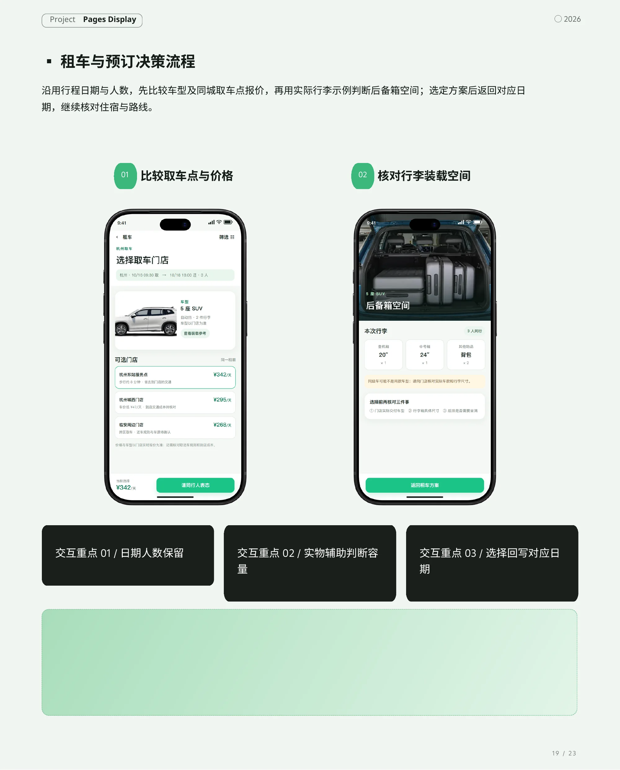 同行程作品集：租车与预订决策